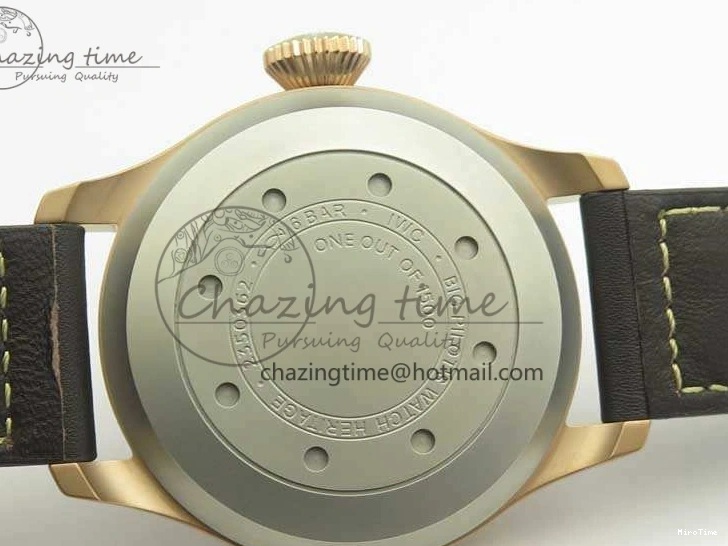 MIROTIME 0331 Big Pilot IW510301 Satin-Polished RG YLF Best Edition Black Dial On Leather Strap A Flexible 7222